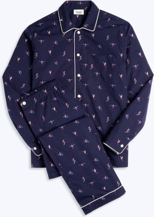 Sleepy Jones Mens Henry Skier Pajama Set In Blue/skier Jacquard