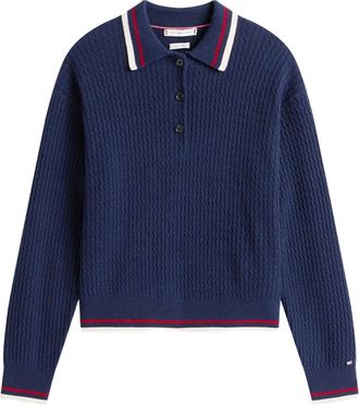 Tommy Hilfiger Polo in maglia intrecciata - Blu