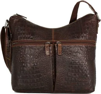 Jack Georges Hornback Croco Hobo Bag in Brown at Nordstrom