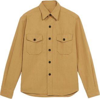 Fortela Military Cotton Overshirt in Camel at Nordstrom, Size X-Small Eu