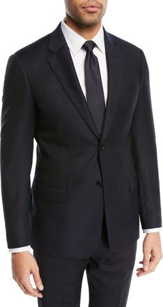 Emporio Armani Two-Button Wool Blazer, Navy