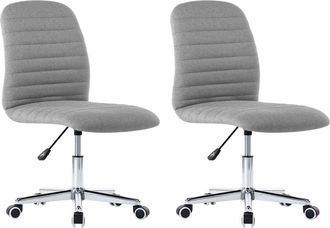 vidaXL Sillas De Comedor 2 Unidades Tela Gris Claro Vidaxl
