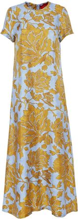 La DoubleJ floral-print silk maxi dress - women - Silk - S - Yellow