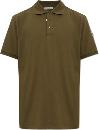 Moncler Polo met logopatch - Heren - Polos - Groen - S - Katoen - Tops