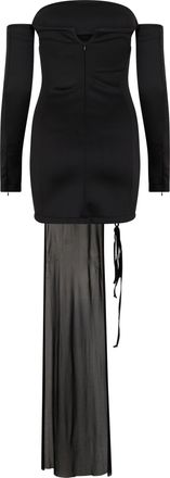 Blumarine Womens Mini Dress Black Wide Neck Polyester