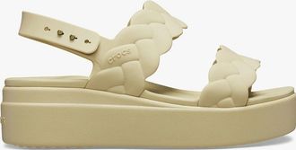 Crocs Womens Crocs 209977-212 BROOKLYN WOVEN Womens Sandals Chai - Cream - Size: 4