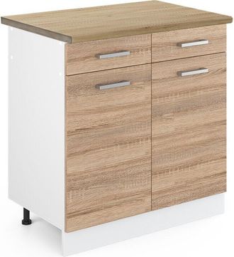 Vicco Mueble Bajo De Cocina R-line, Sonoma, 80 Cm, Et Roble
