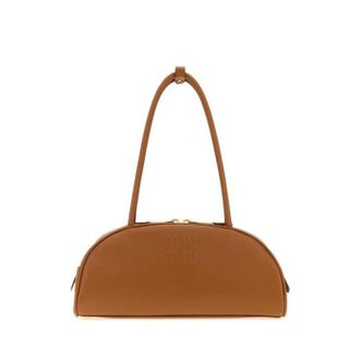 Miu Miu Caramel Leather Beau Shoulder Bag Cognac Borse A Mano