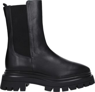 Stuart Weitzman Womens Chelsea Boot Lug Sole - Black Leather - Size EU 39