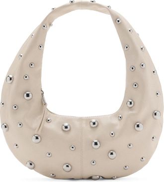 Mango Stud Detail Shoulder Bag in Off White at Nordstrom