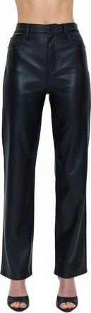 Pistola Denim Cassie Faux Leather Super High Rise Straight Leg Pants In Slate Black