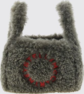 Stella McCartney Vegan Shearling Mini Handbag with Embroidered Logo