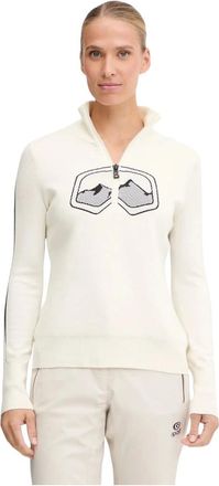 Bogner Azra Half-zip Turtleneck - Dames - Truien - Wit - Maat: L Wol