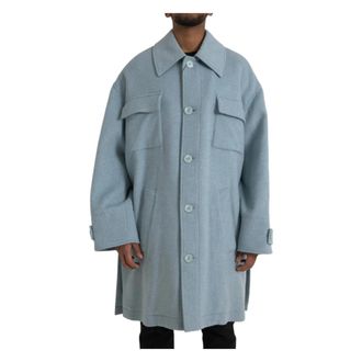 Dolce & Gabbana Trenchcoat Jas - Heren - Mantel - Blauw - XL - Wol - Jassen