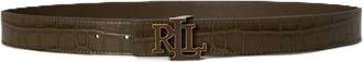 Ralph Lauren Cintura reversibile con logo e stampa coccodrillo - - Accessories - Donna - Verde - XS