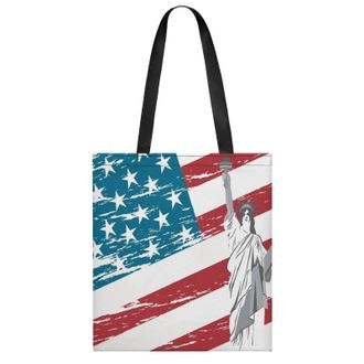 Generic Statue of Libertys Us Flag Womens Tote Casual Shopping Bag Lightweight Shoulder Bags Hobos Handbag for Work Travel Daily 35x40cm