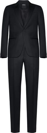 Ermenegildo Zegna Regular-Fit Pak - Heren - Business pakken - Zwart - 4XL - Wol - Kostuums