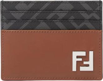 Fendi Vierkante kaarthouder - Heren - Portefeuilles - Veelkleurig - ONE Size - Leer - Accessoires