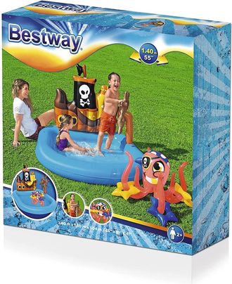 Trade Shop Trade Shop - Piscina Gonfiabile Area Di Gioco Per Bambini Pirati Mare Piscina Acqua 140x130cm