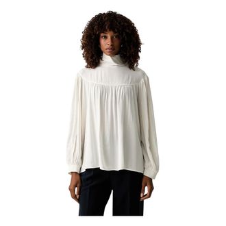 Twinset Blusa in cr&ecirc;pe de Chine con arricciature - - Blouses & Shirts - Donna - Beige - XS