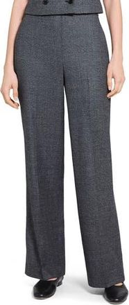 Theory Marled Flannel Wide Pull-On Pants in Pepper Multi at Nordstrom Rack, Size 14