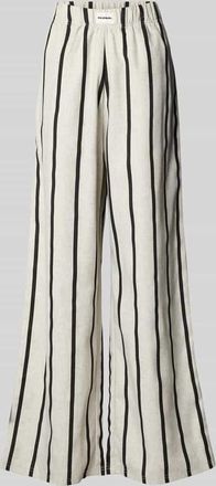 Karo Kauer Loose Fit Stoffhose mit Leinen-Anteil in Anthrazit, Gr&ouml;&szlig;e XL