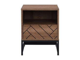 VENTE-UNIQUE.COM Mesilla de noche madera color natural oscuro