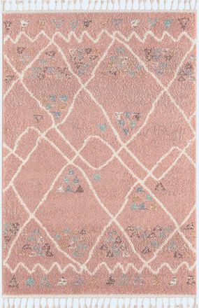Nazar Rugs Alfombra de salon rosa &eacute;tnica 120x170 estilo bereber