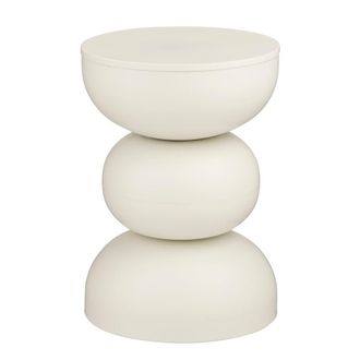 MiCa Decorations Mesa auxiliar de hierro blanco roto Alt. 46