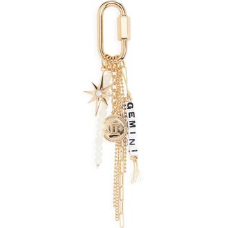 Chelsea28 Zodiac Bead Bag Charm in Gemini- White Multi- Gold at Nordstrom