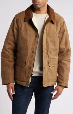 Schott NYC Waxed Cotton Country Jacket In Khaki