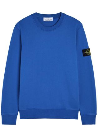 Stone Island Logo Cotton Sweatshirt - Blue - XL