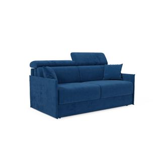 Divani.Store Sof&aacute; cama con reposacabezas reclinables en tela 189 cm azul
