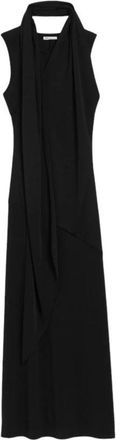 Ami Jersey Maxi Lavali&egrave;re Jurk - Dames - Maxi kleedjes - Zwart - XS - Leer - Kleedjes
