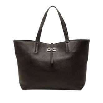 Ferragamo Pre-owned Double Gancini Leather Handbag - Pre-owned - Mujer - Marr&oacute;n - ONE SIZE