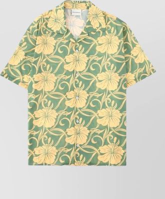 Dr&ocirc;le de Monsieur hibiscus monogram shirt regular fit short sleeves