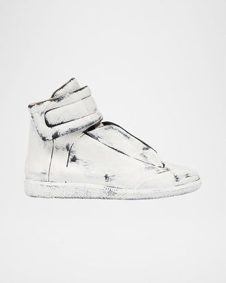 Maison Margiela Men & apos;s Future Bianchetto Leather Mid-Top Sneakers
