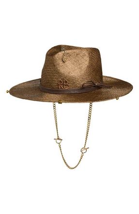 Ruslan Baginskiy Straw Fedora Hat in Brown at Nordstrom, Size Small