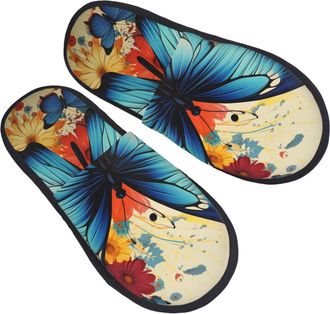 Generic Women Men House Slippers Butterfly Ladies House Ladies Slippers Casual Warm Men Shoes, For Home, Hotel, Travel, M