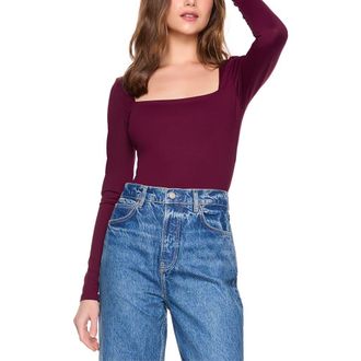 Susana Monaco Square Neck Top in Port at Nordstrom, Size Medium