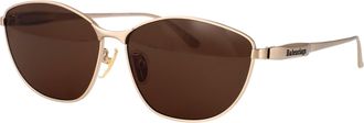 Balenciaga Womens Sunglasses Bb0358sk Gold Metal Gold-Gold-Brown Gold/gold/brown
