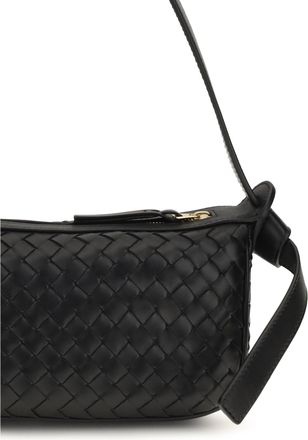 Bottega Veneta Intrecciato Shoulder Bag - Black