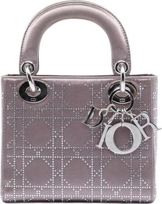 Dior Pre-owned Lady Satchel - Dames - Vintage Handtas - Grijs - ONE Size - Satijn - Vintage