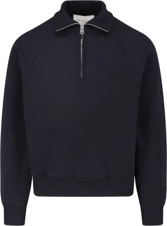 Ami Black Cotton Half-Zip Sweatshirt