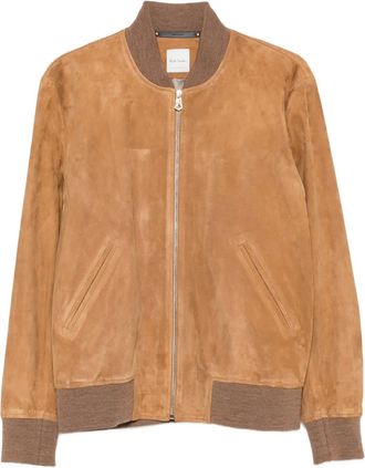 Paul Smith Bomber in pelle scamosciata - Marrone