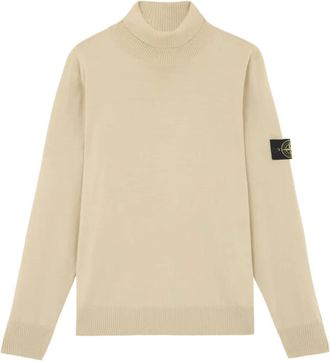 Stone Island Turtleneck Trui - Heren - Coltruien - Beige - M - Wol - Truien & Vesten