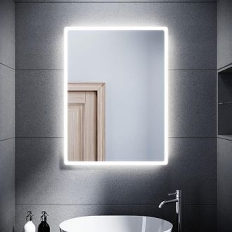 Sonni Espejo Ba&ntilde;o Con Luz 80x60 Cm Espejo Ba&ntilde;o Led Con Interruptor De Pared,montaje Vertical U Horizontal Blanco Fr&iacute;o Ip44 Bajo Consumo - Sonni