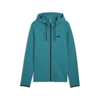 Puma Felpa con cappuccio e zip integrale Spacer da uomo, Abbigliamento, Verde, M