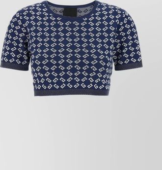 Givenchy short sleeve crew neck geometric pattern top