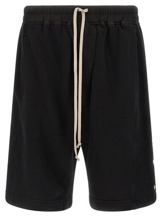 Rick Owens Black Wide Pusher Short Bermuda Shorts